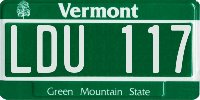 VT license plate LDU117