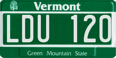 VT license plate LDU120