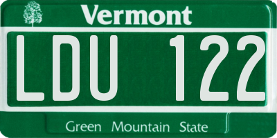 VT license plate LDU122