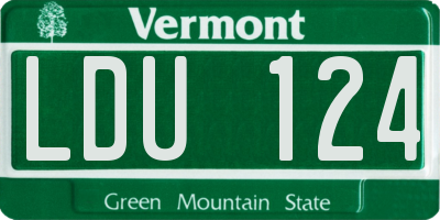 VT license plate LDU124