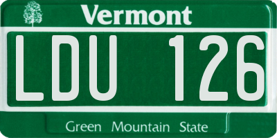 VT license plate LDU126