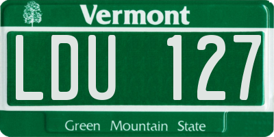 VT license plate LDU127