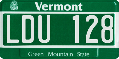 VT license plate LDU128