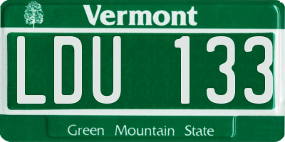 VT license plate LDU133