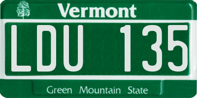 VT license plate LDU135