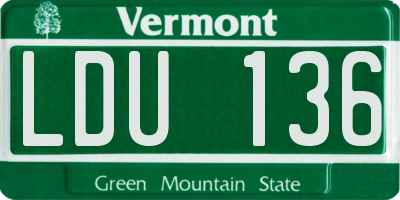 VT license plate LDU136