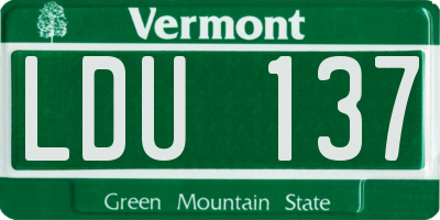 VT license plate LDU137