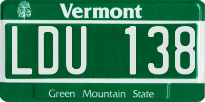 VT license plate LDU138
