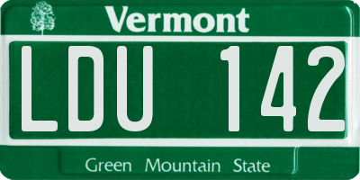 VT license plate LDU142