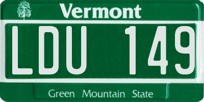 VT license plate LDU149