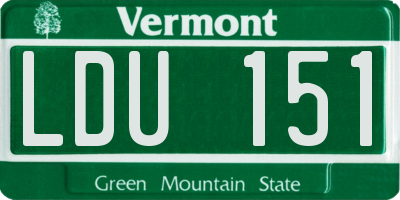 VT license plate LDU151