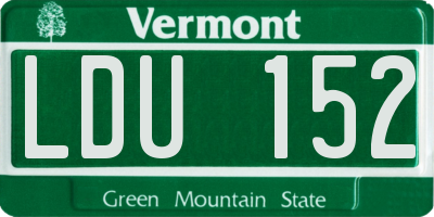 VT license plate LDU152