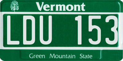 VT license plate LDU153