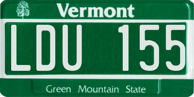 VT license plate LDU155