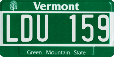 VT license plate LDU159
