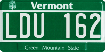 VT license plate LDU162