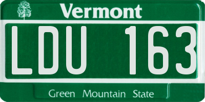 VT license plate LDU163