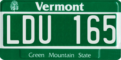 VT license plate LDU165