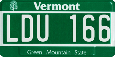 VT license plate LDU166