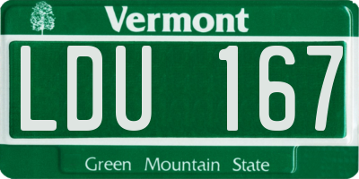 VT license plate LDU167