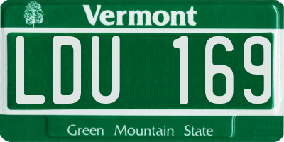 VT license plate LDU169