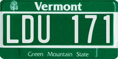 VT license plate LDU171