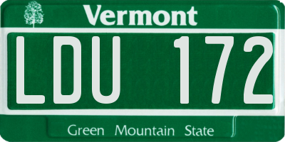 VT license plate LDU172