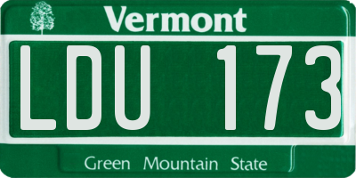 VT license plate LDU173