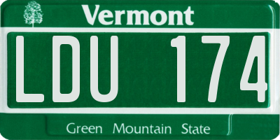 VT license plate LDU174