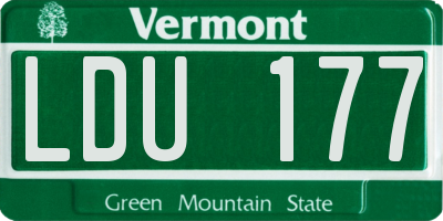 VT license plate LDU177