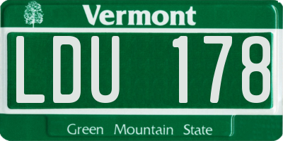 VT license plate LDU178