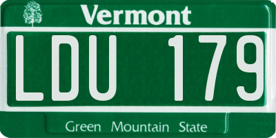 VT license plate LDU179