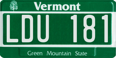 VT license plate LDU181