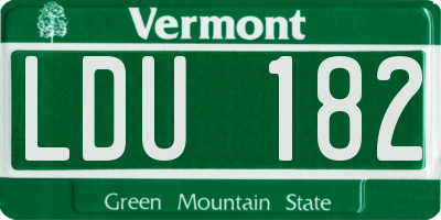 VT license plate LDU182