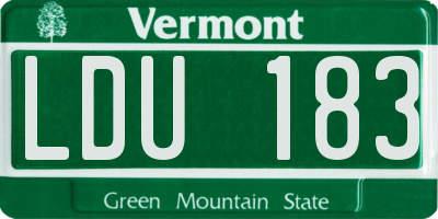 VT license plate LDU183