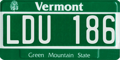 VT license plate LDU186