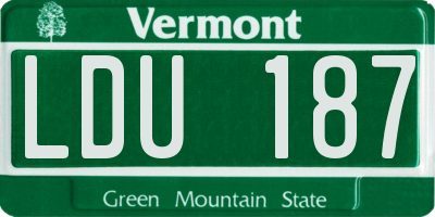 VT license plate LDU187