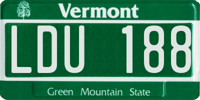 VT license plate LDU188