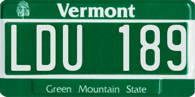 VT license plate LDU189