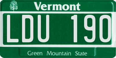 VT license plate LDU190