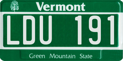 VT license plate LDU191