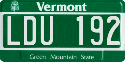 VT license plate LDU192