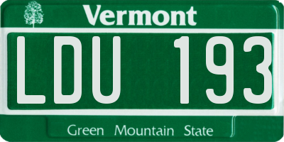 VT license plate LDU193