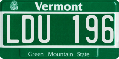 VT license plate LDU196