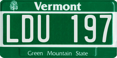 VT license plate LDU197