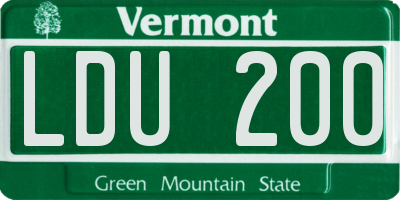 VT license plate LDU200