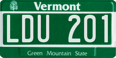 VT license plate LDU201