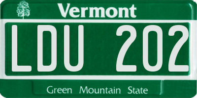VT license plate LDU202