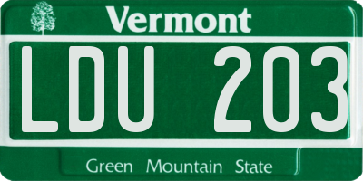 VT license plate LDU203