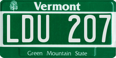 VT license plate LDU207